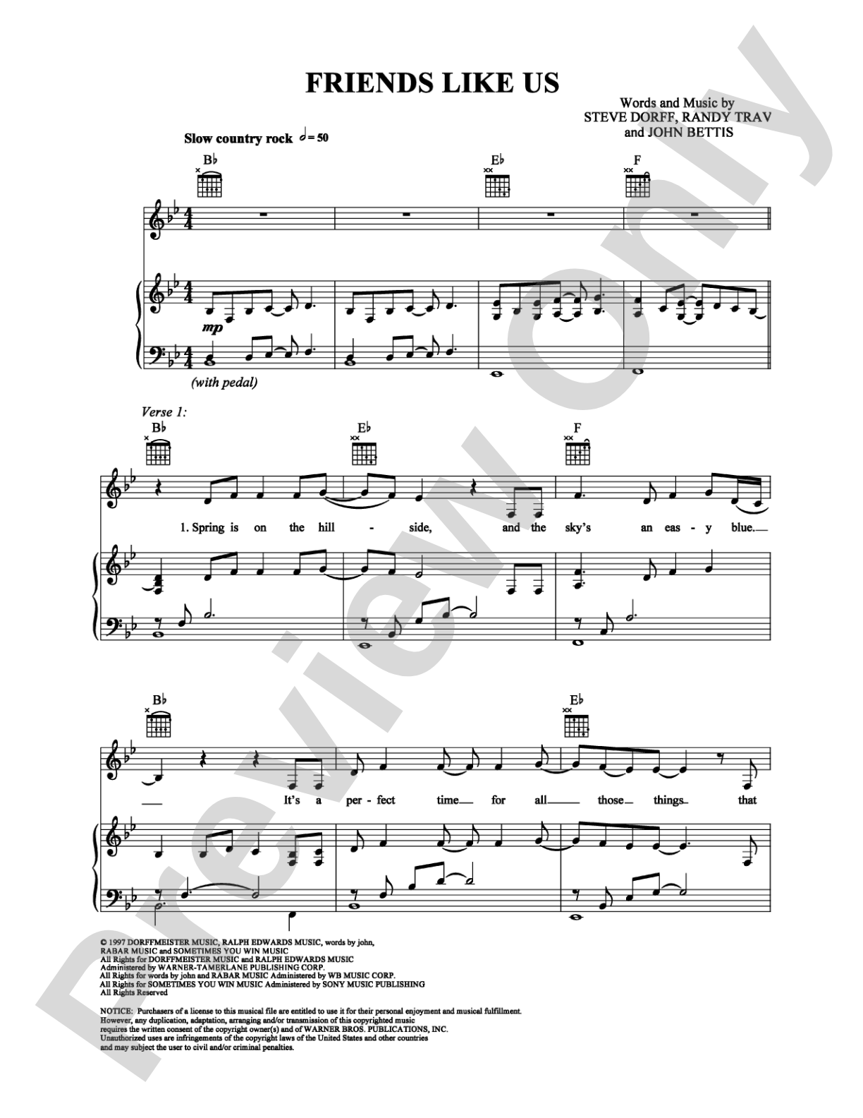 Friends Like Us: Piano/Vocal/Chords Digital Sheet Music