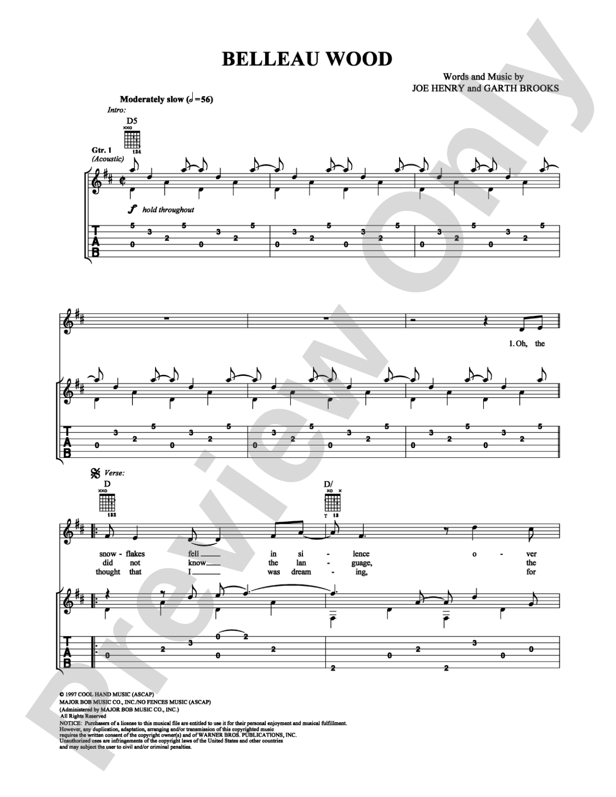 Belleau Wood: Guitar TAB Digital Sheet Music