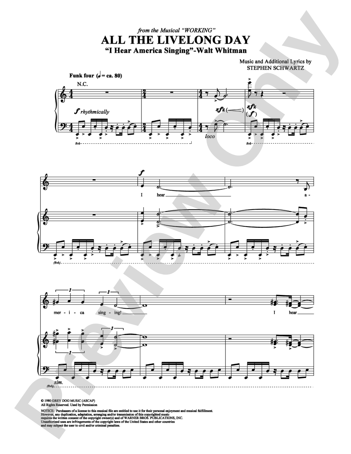 All the Livelong Day: Piano/Vocal/Chords Digital Sheet Music