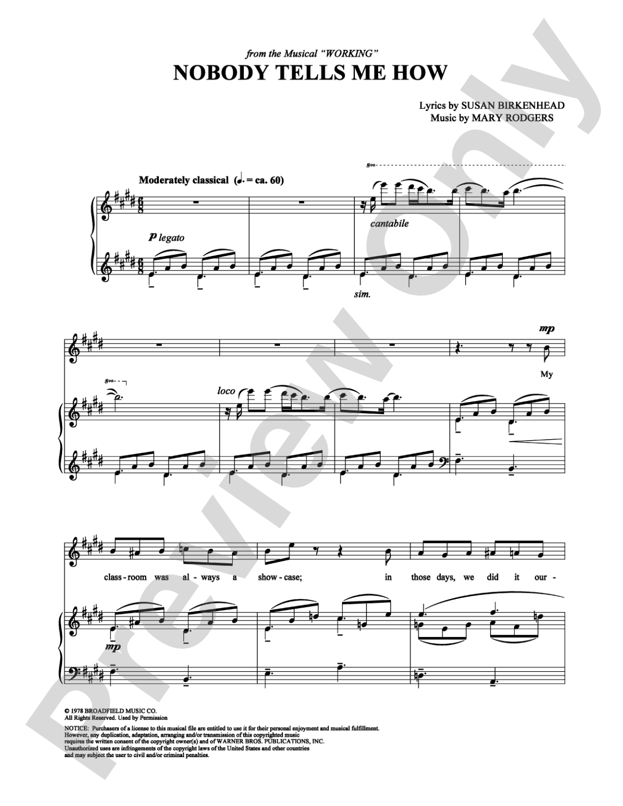 Nobody Tells Me How: Piano/Vocal/Chords Digital Sheet Music