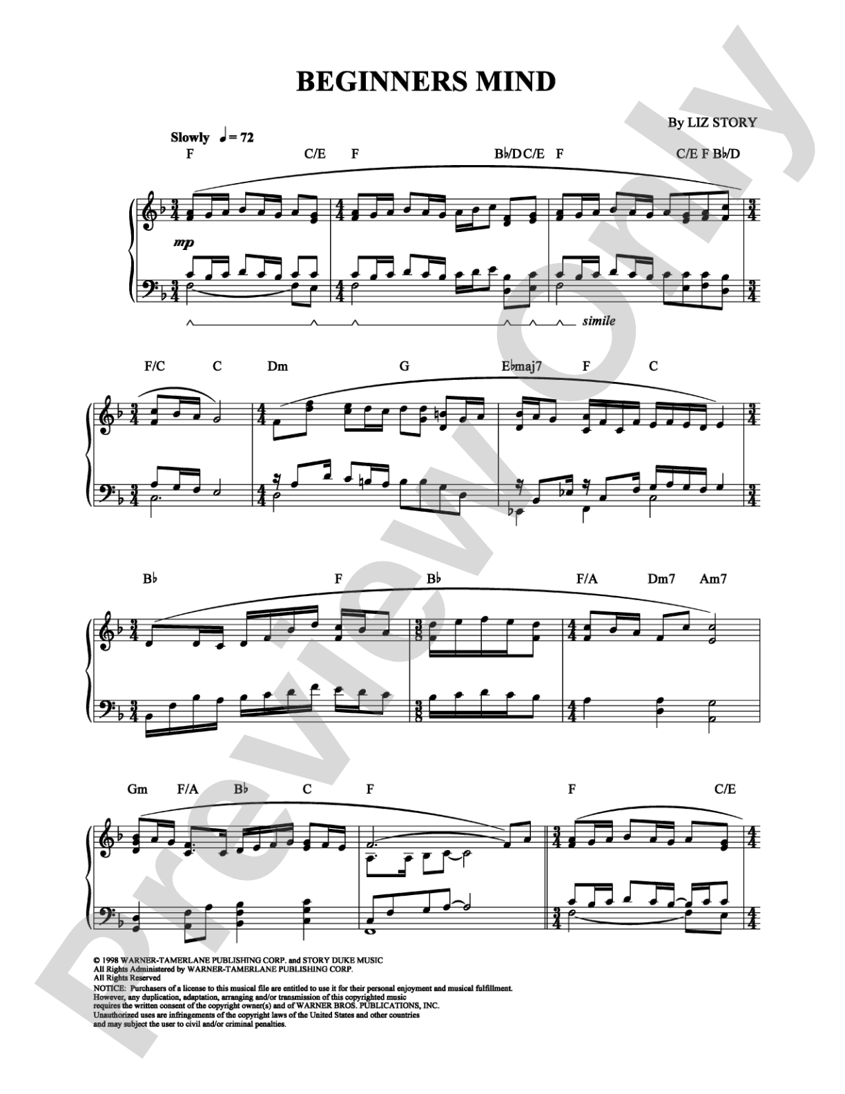 Beginners Mind: Piano Digital Sheet Music