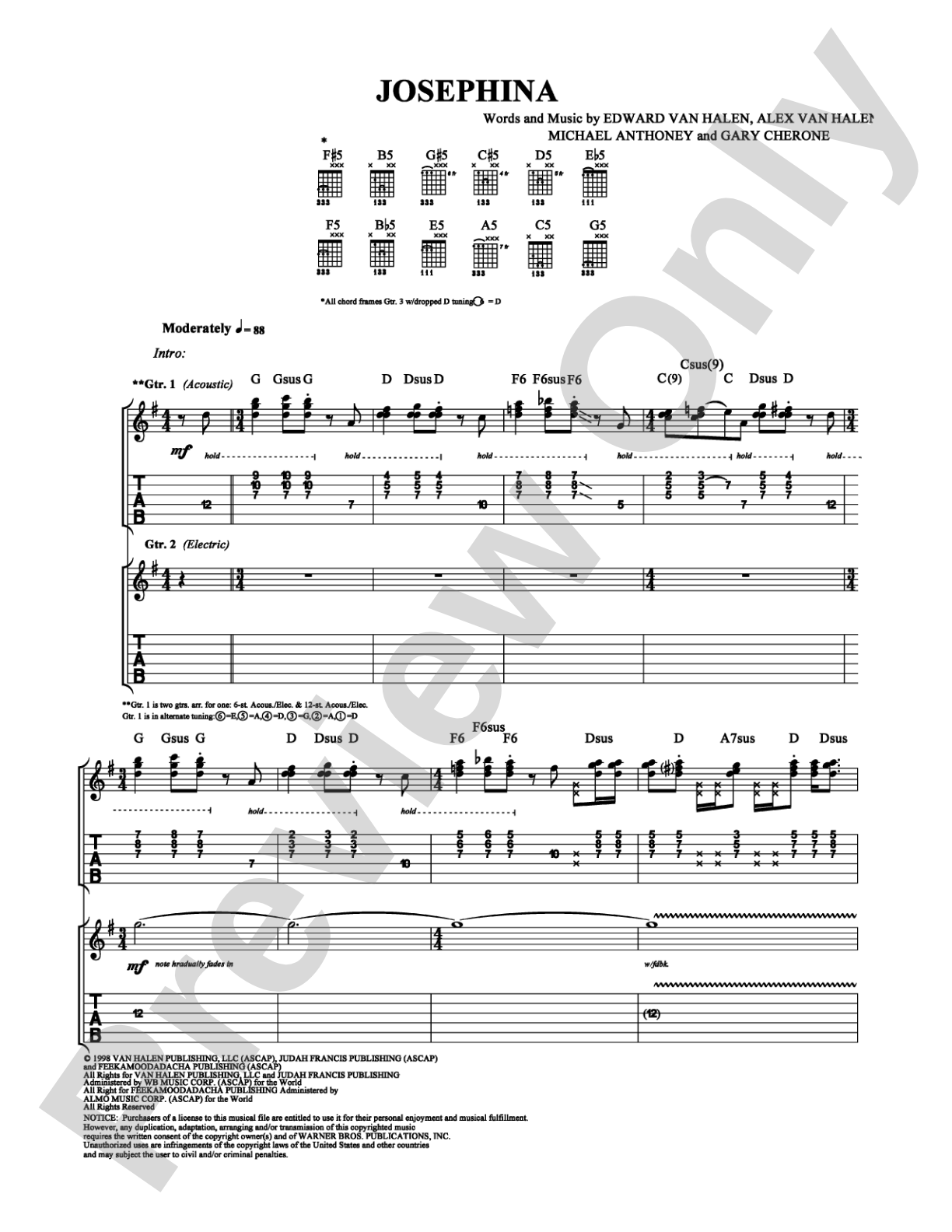 Josephina: Guitar TAB Digital Sheet Music