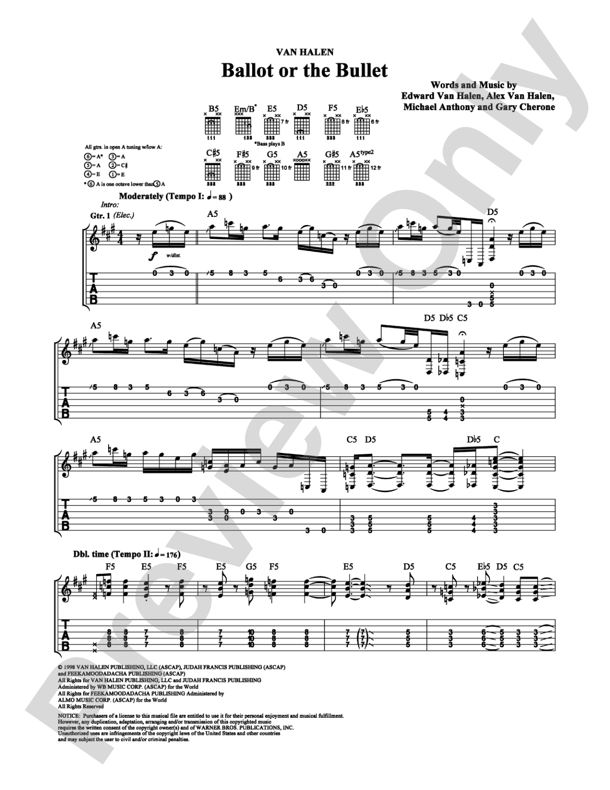 Ballot or the Bullet: Guitar TAB Digital Sheet Music