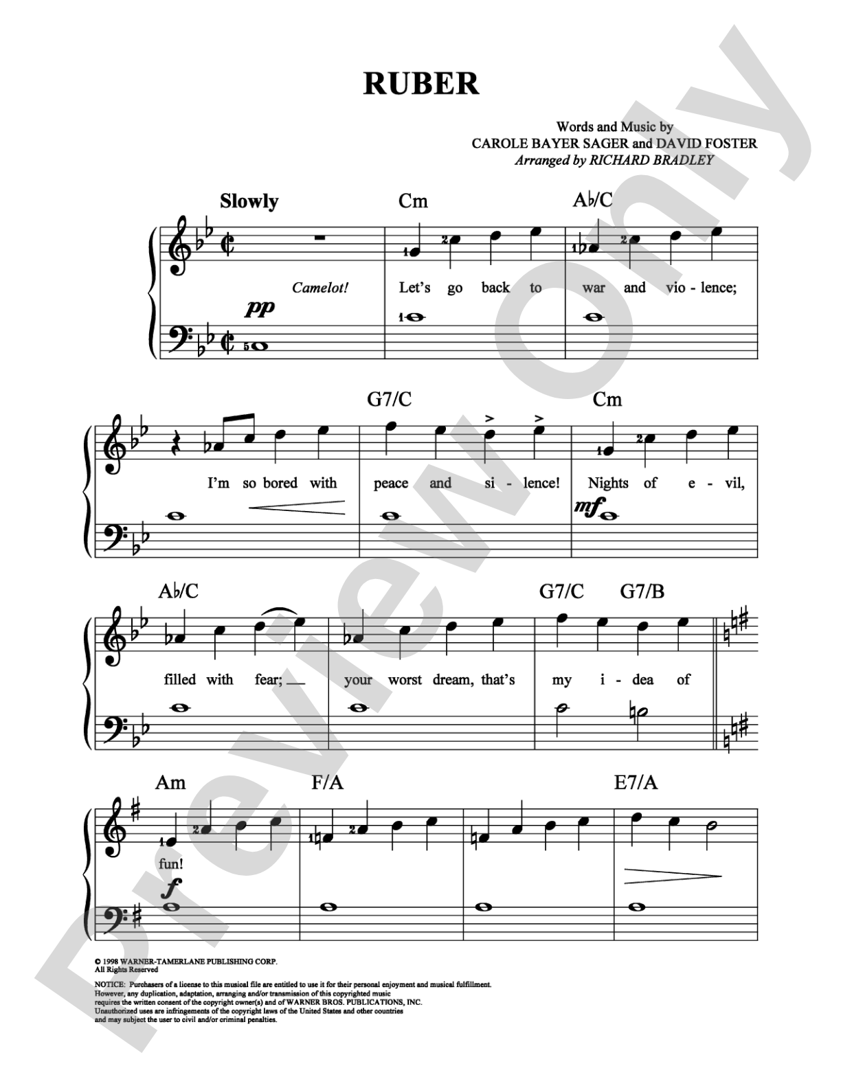 Ruber: Easy Piano Digital Sheet Music