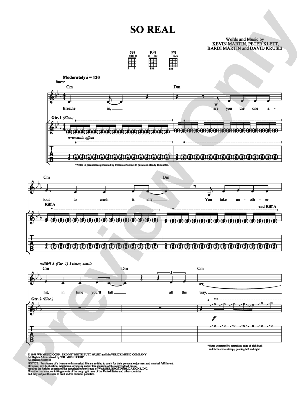 So Real: Guitar TAB Digital Sheet Music