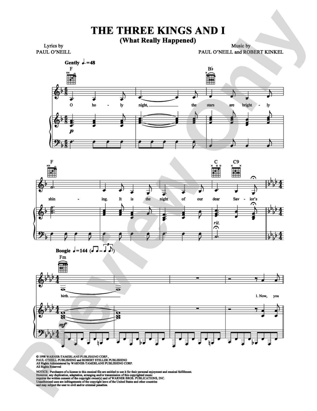 The Three Kings and I (What Really Happened): Piano/Vocal/Chords Digital Sheet Music
