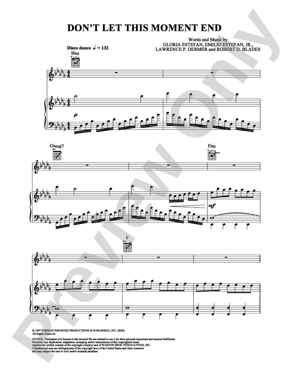Don't Let This Moment End: Piano/Vocal/Chords Digital Sheet Music