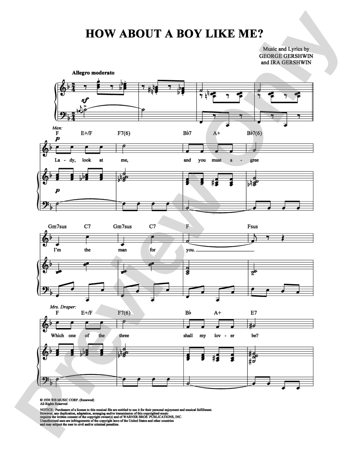 How About a Boy Like Me?: Piano/Vocal/Chords Digital Sheet Music