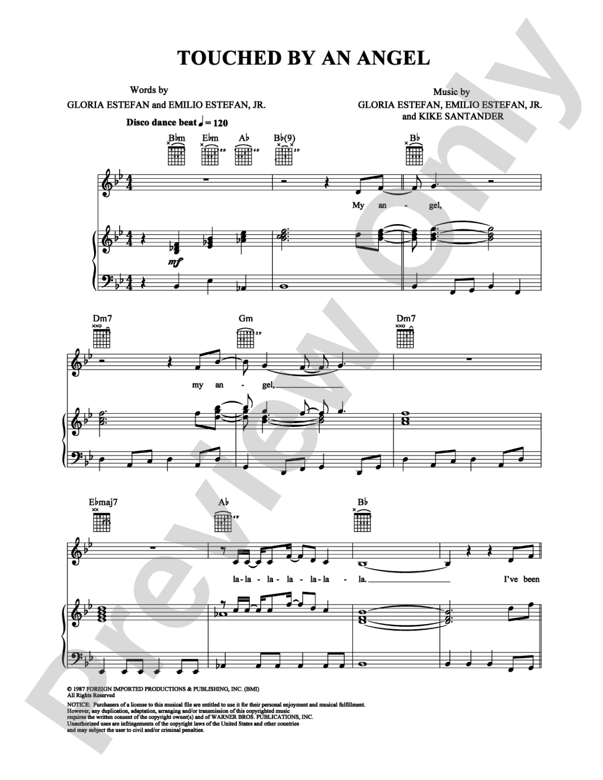 Touched By An Angel: Piano/Vocal/Chords Digital Sheet Music