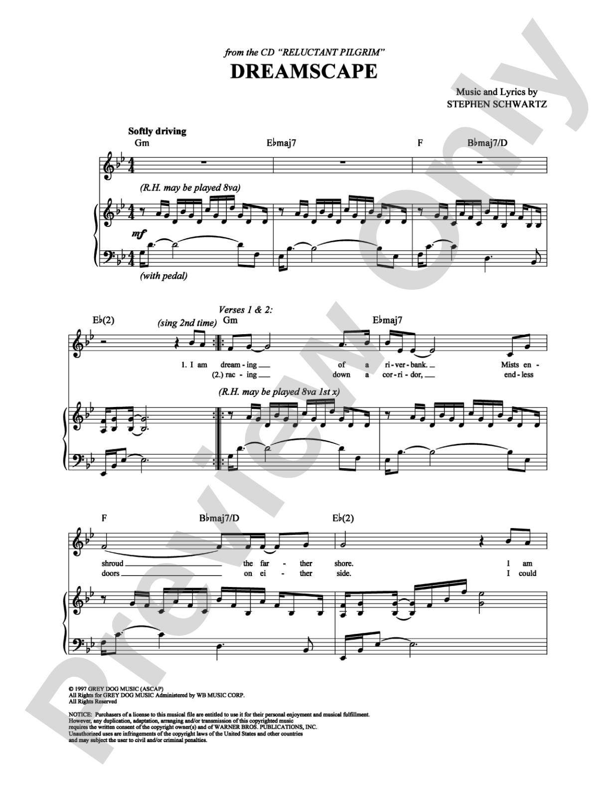 Dreamscape: Piano/Vocal/Chords Digital Sheet Music