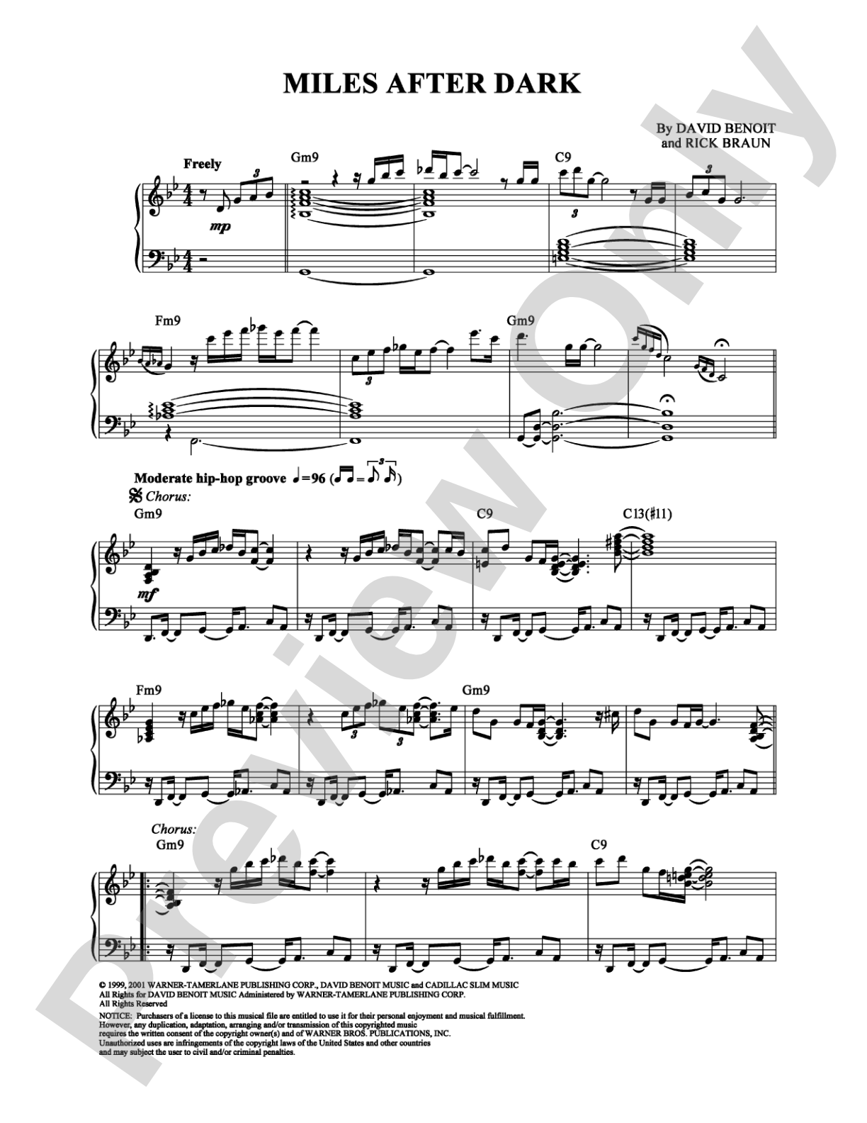 Miles After Dark: Piano Digital Sheet Music