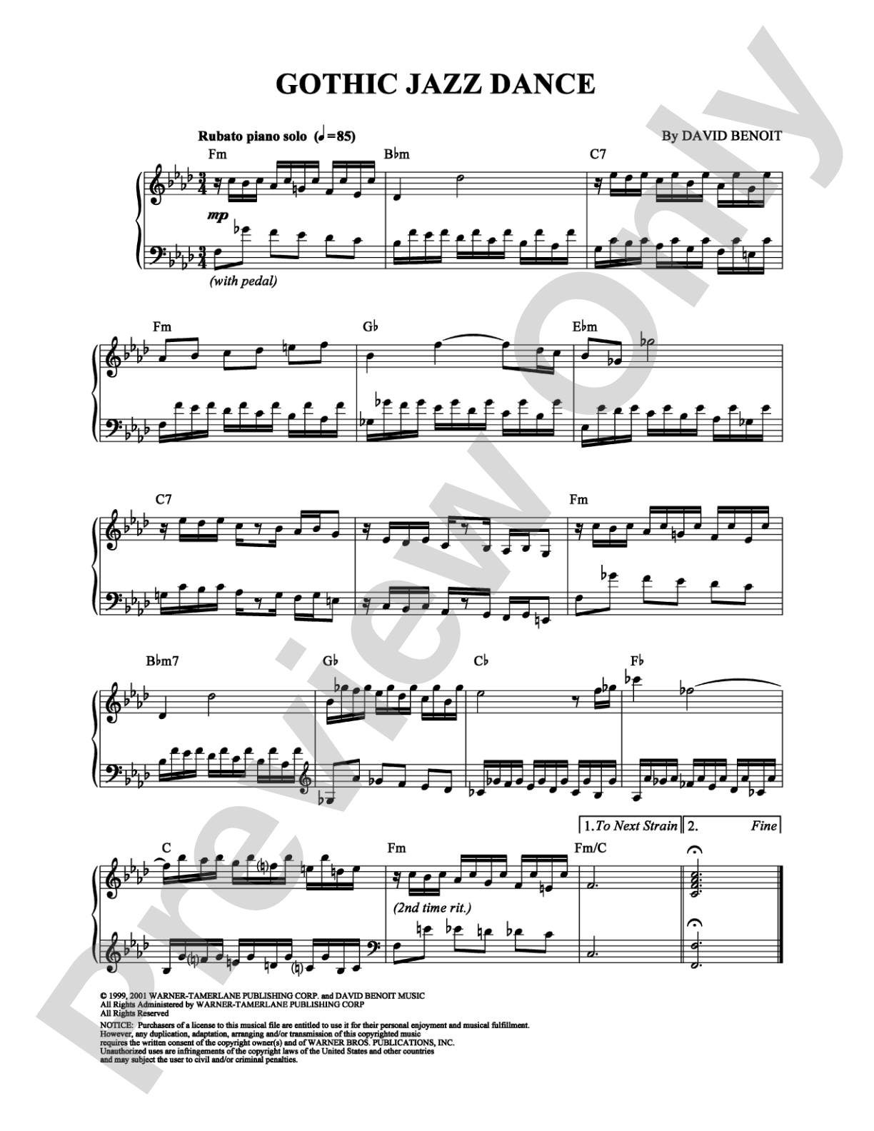 Gothic Jazz Dance: Piano Digital Sheet Music