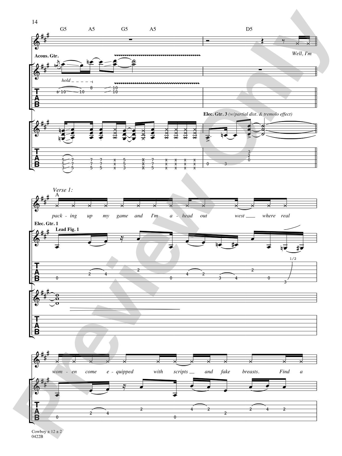 Cowboy: Authentic Guitar TAB