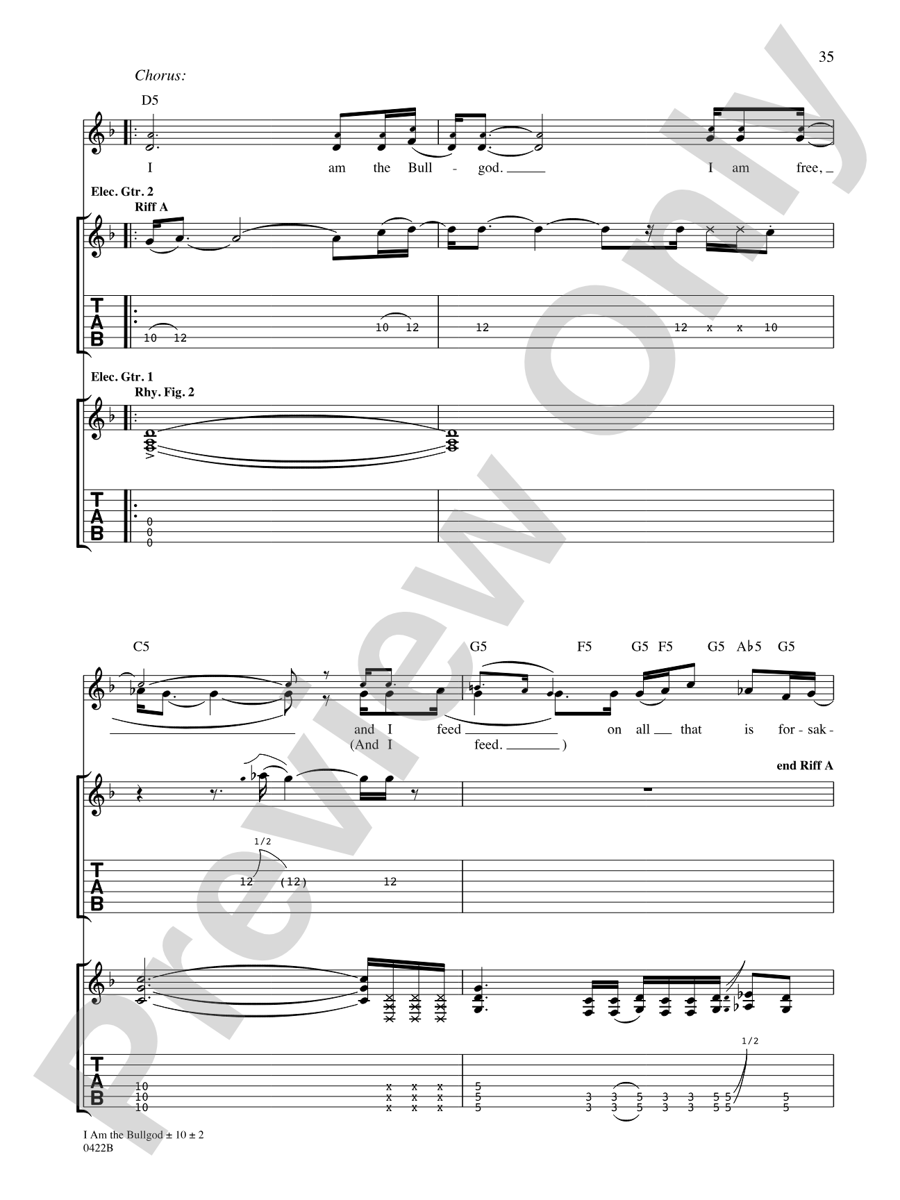 I Am the Bullgod: Authentic Guitar TAB