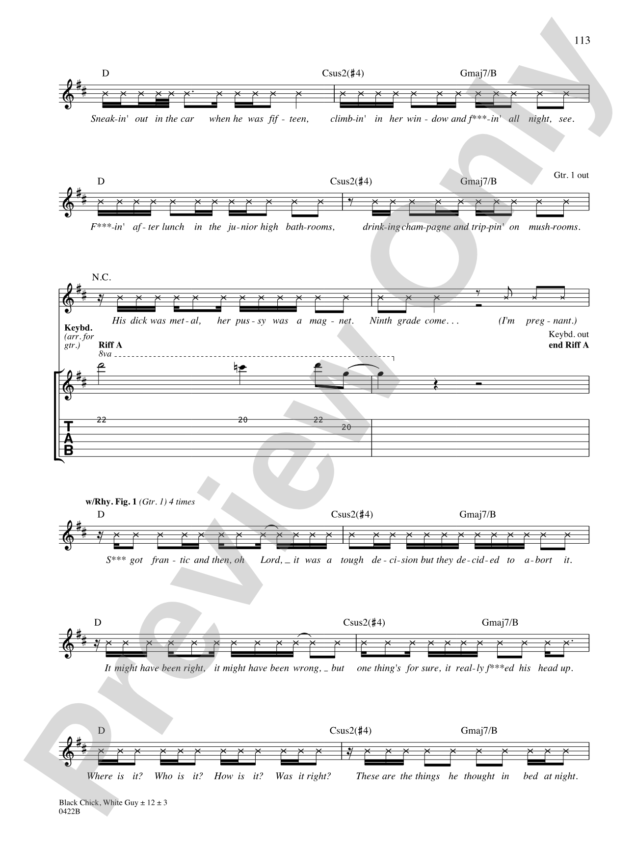 Black Chick, White Guy: Authentic Guitar TAB