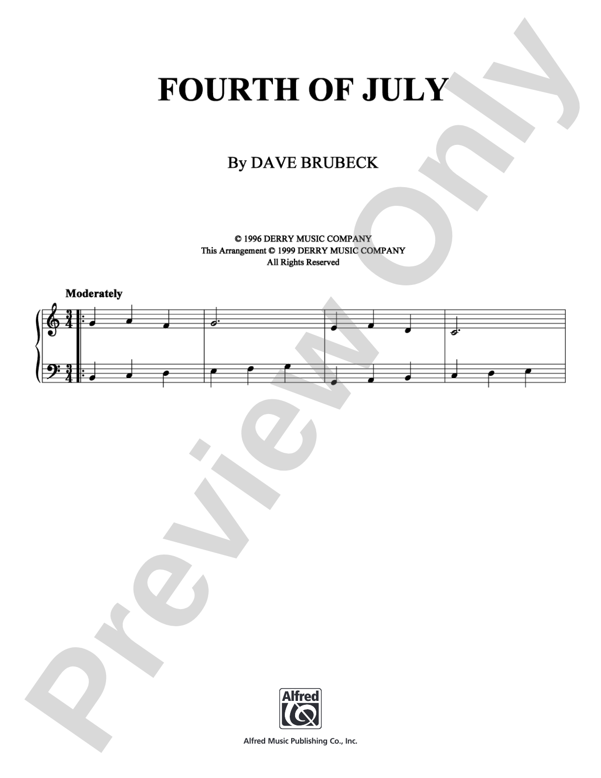 Fourth Of July: Piano Digital Sheet Music