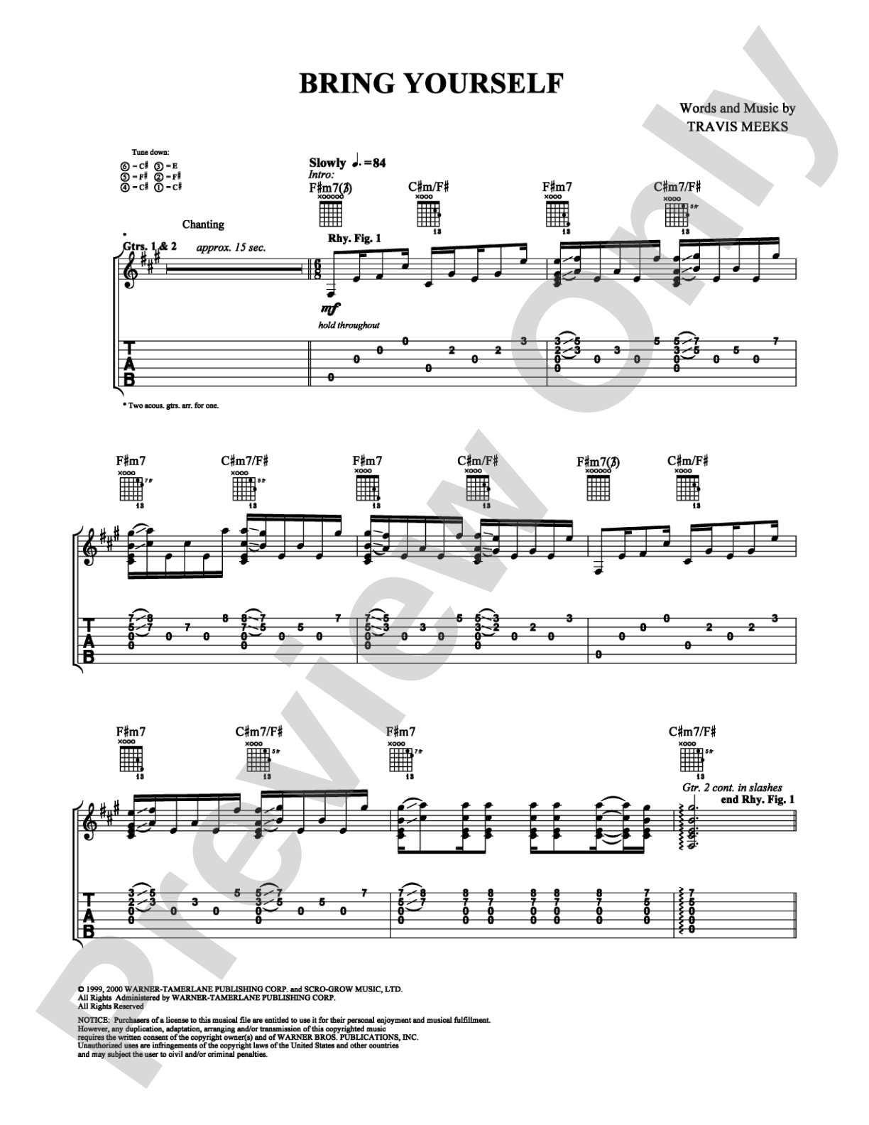 Bring Yourself: Guitar TAB Digital Sheet Music