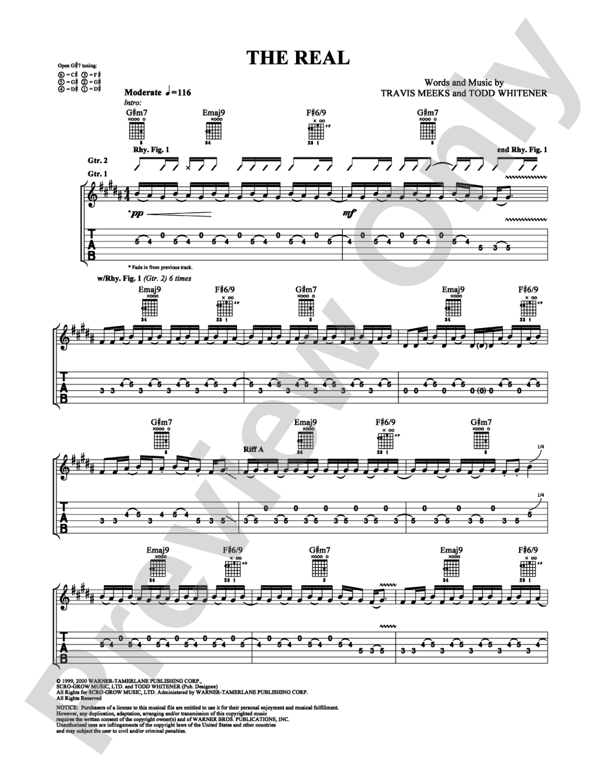 The Real: Guitar TAB Digital Sheet Music