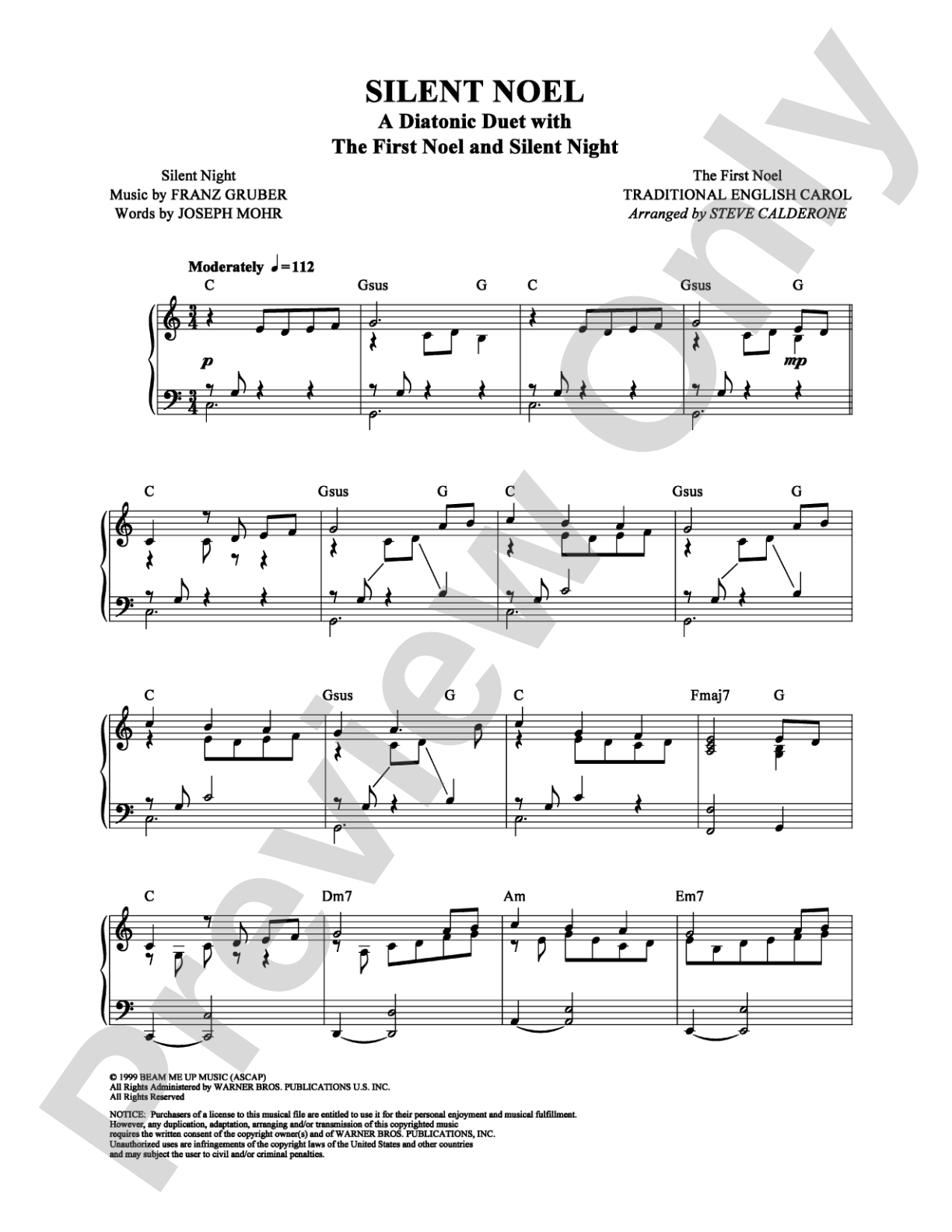 Silent Noel: Piano Digital Sheet Music