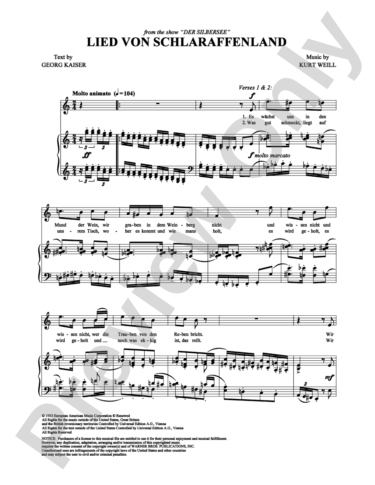 Lied von Schlaraffenland: Piano/Vocal/Chords Digital Sheet Music