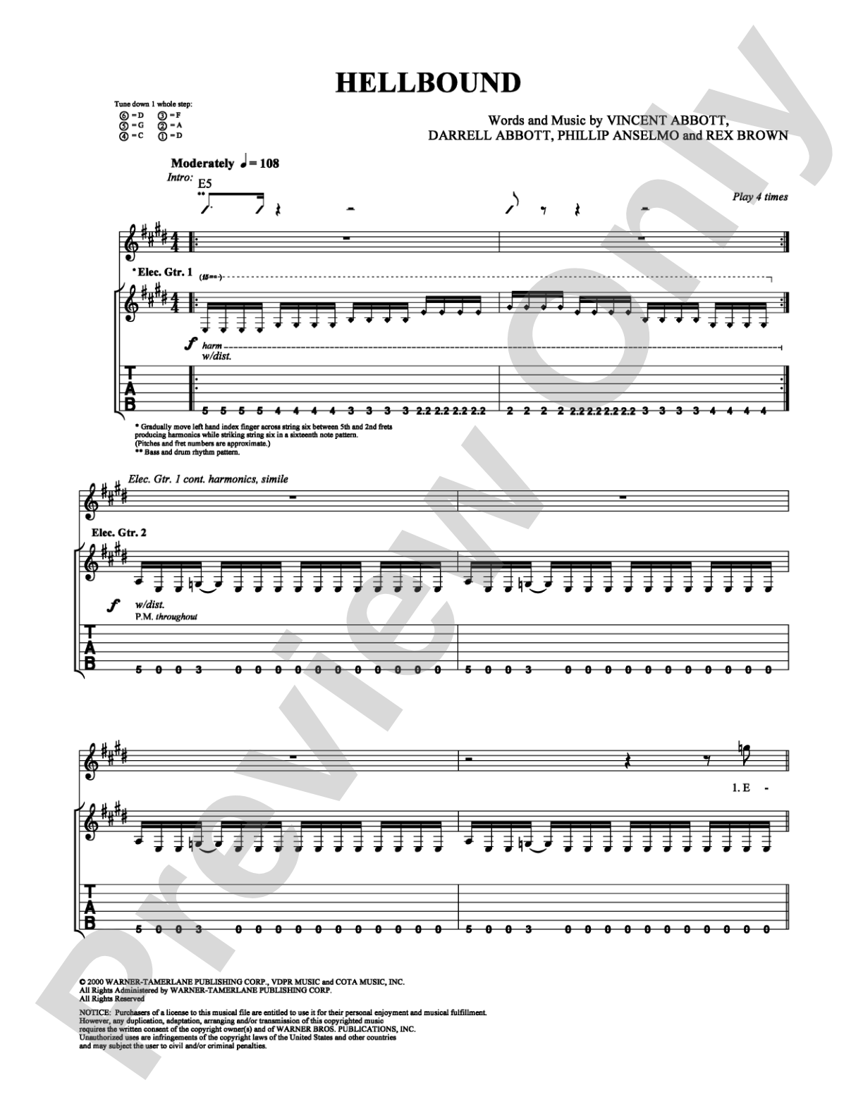 Hellbound: Guitar TAB Digital Sheet Music
