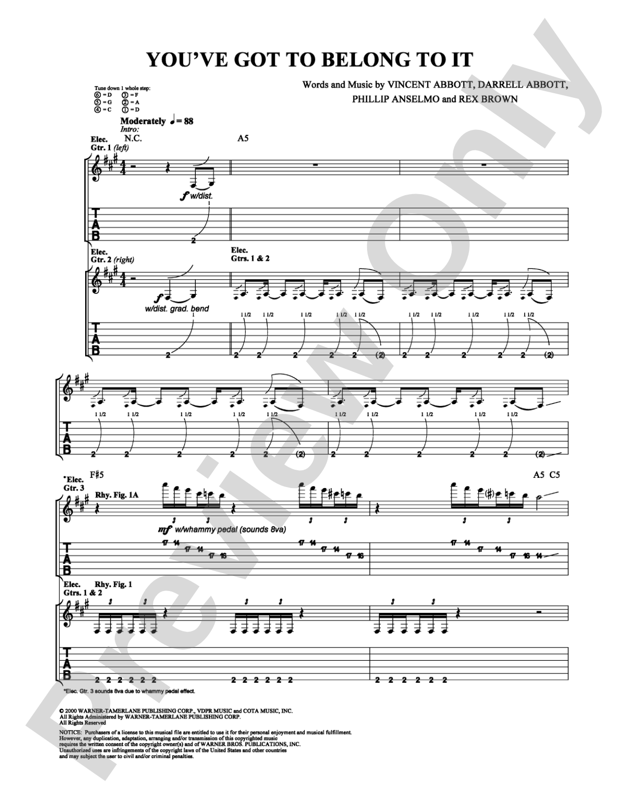 You've Got To Belong To It: Guitar TAB Digital Sheet Music