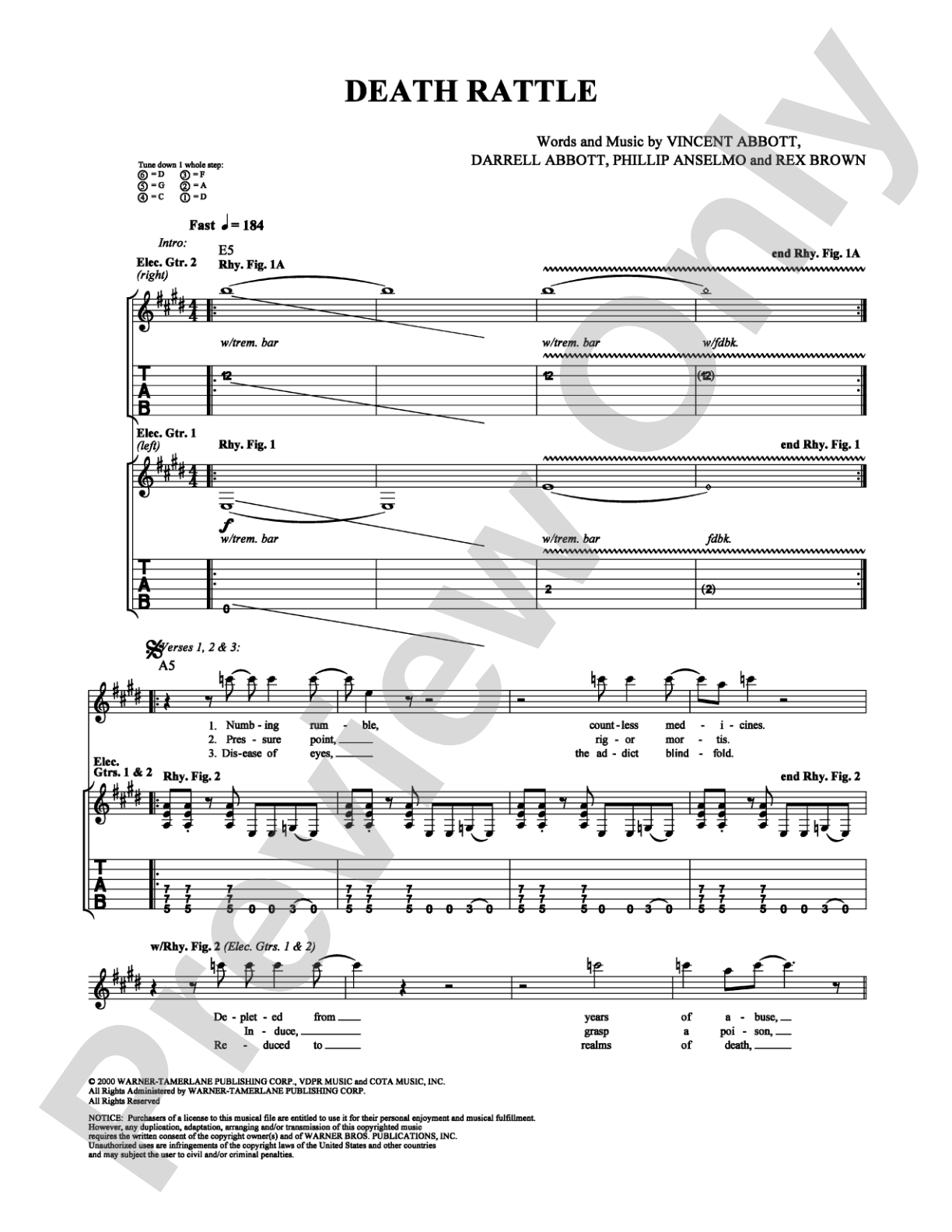 Death Rattle: Guitar TAB Digital Sheet Music