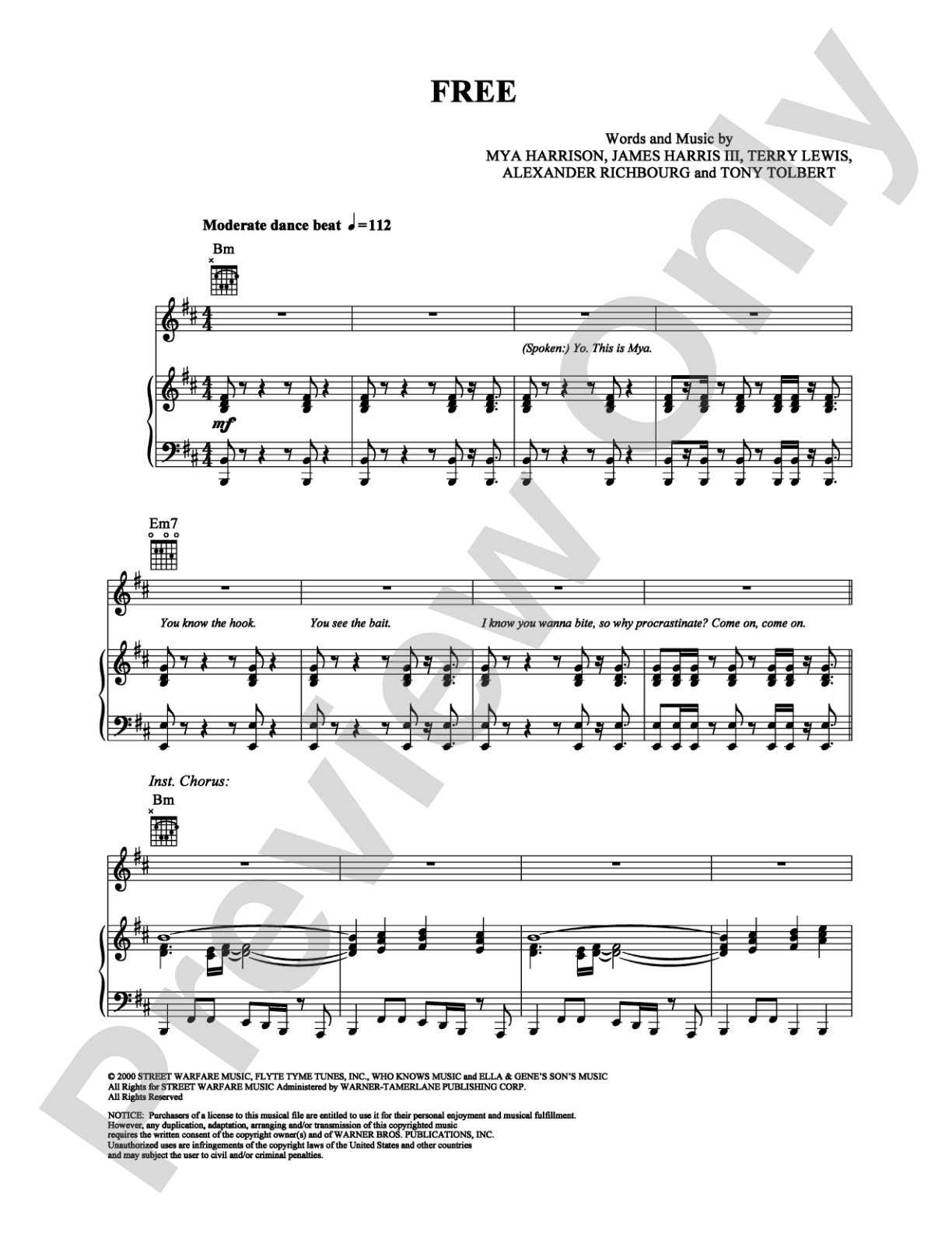 Free: Piano/Vocal/Chords Digital Sheet Music