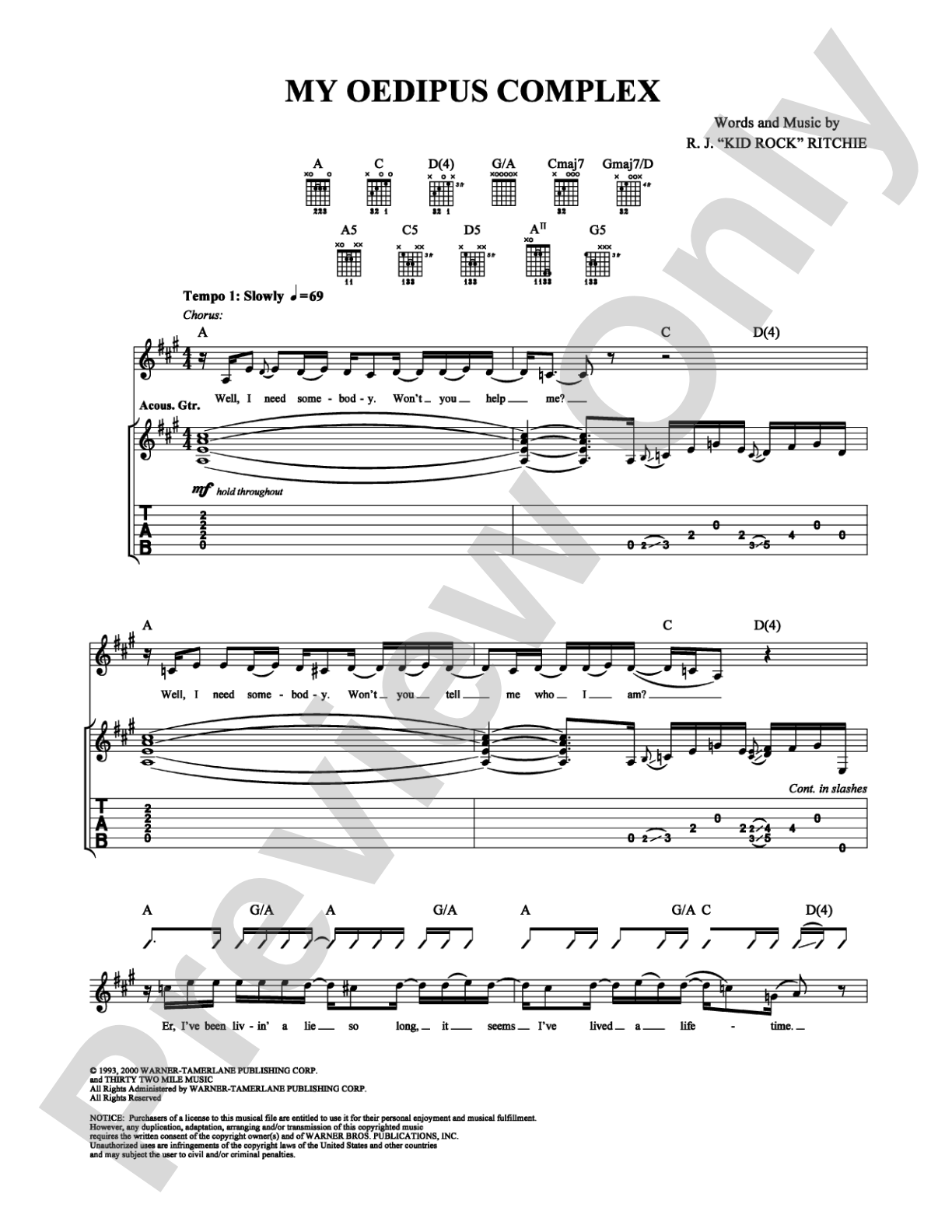 My Oedipus Complex: Guitar TAB Digital Sheet Music