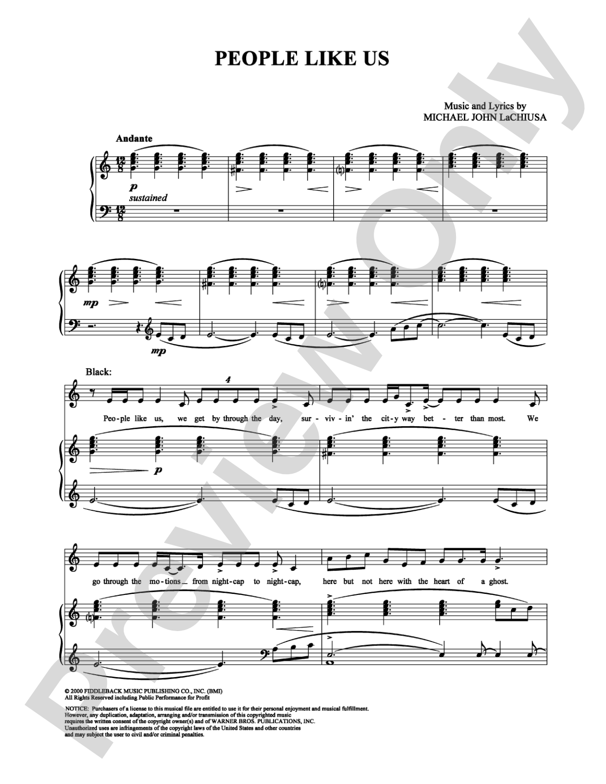 People Like Us: Piano/Vocal/Chords Digital Sheet Music