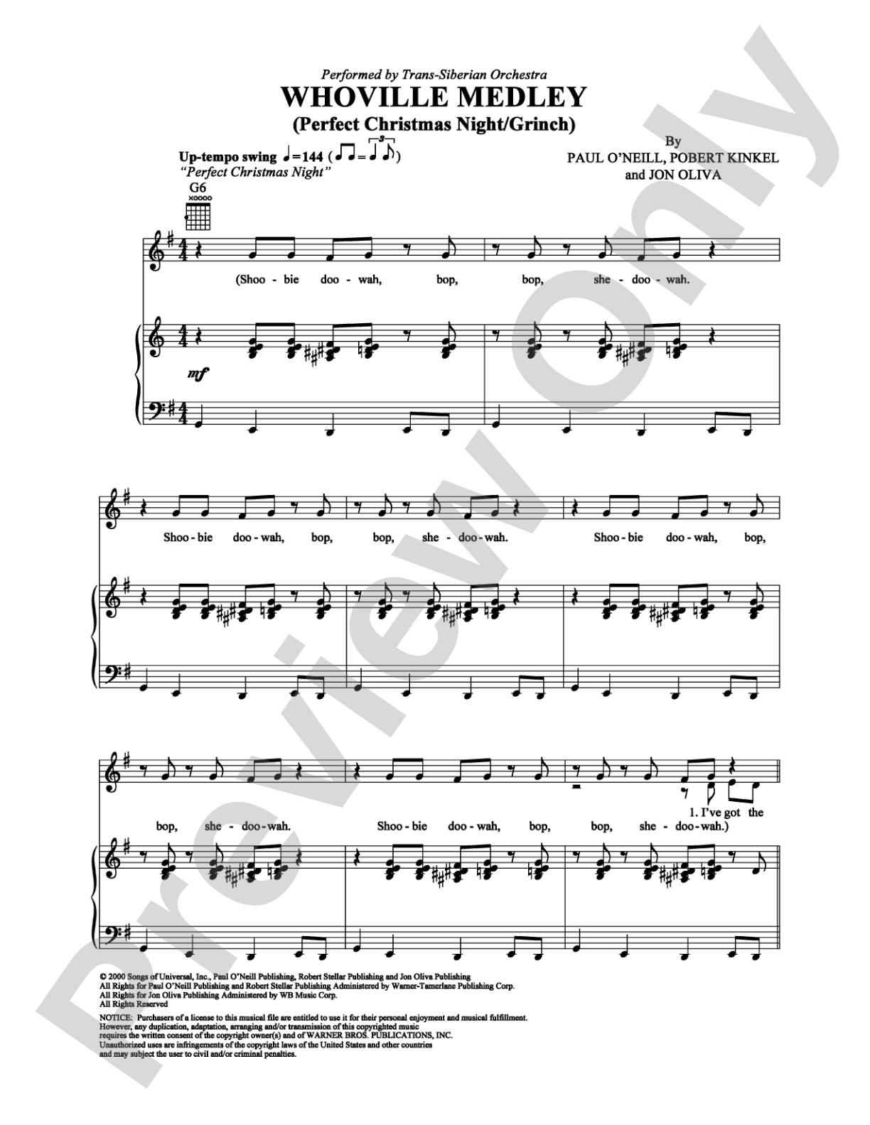 Whoville Medley: Piano/Vocal/Chords Digital Sheet Music