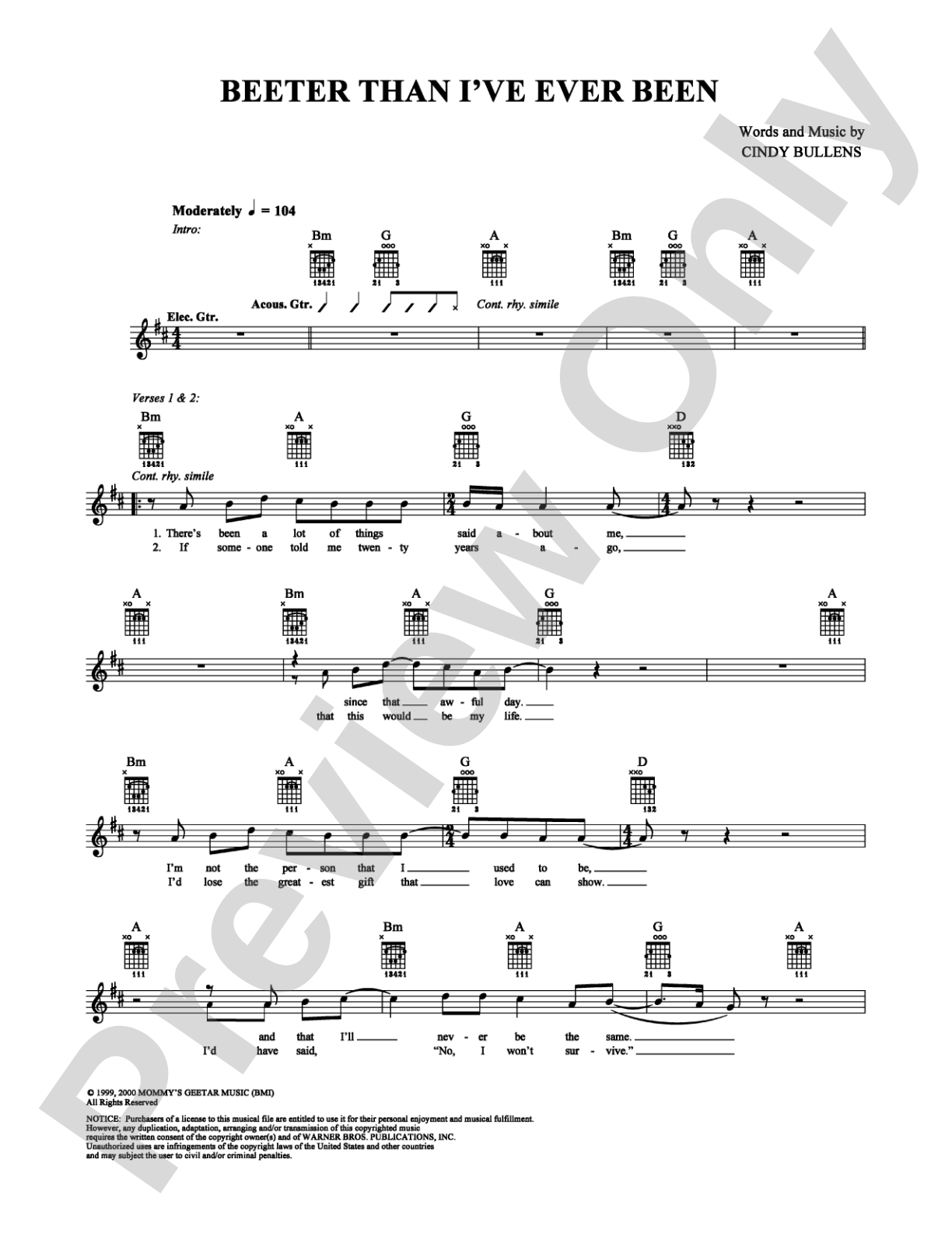 Better Than I've Ever Been: Guitar TAB Digital Sheet Music