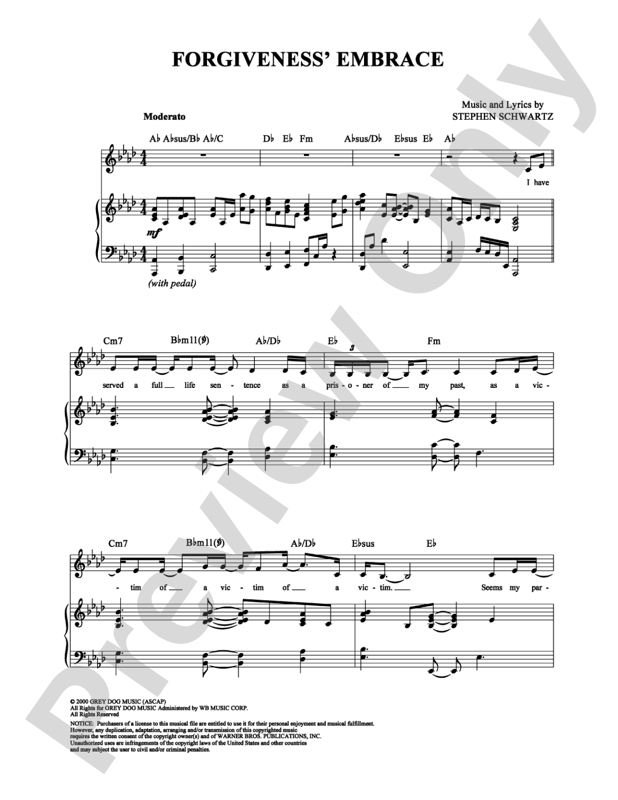 Forgiveness' Embrace: Piano/Vocal/Chords Digital Sheet Music