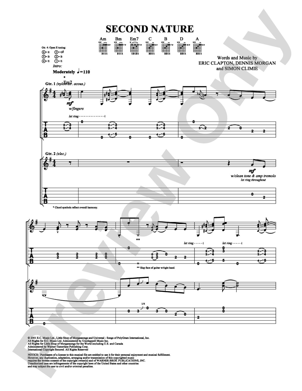 Second Nature: Guitar TAB Digital Sheet Music