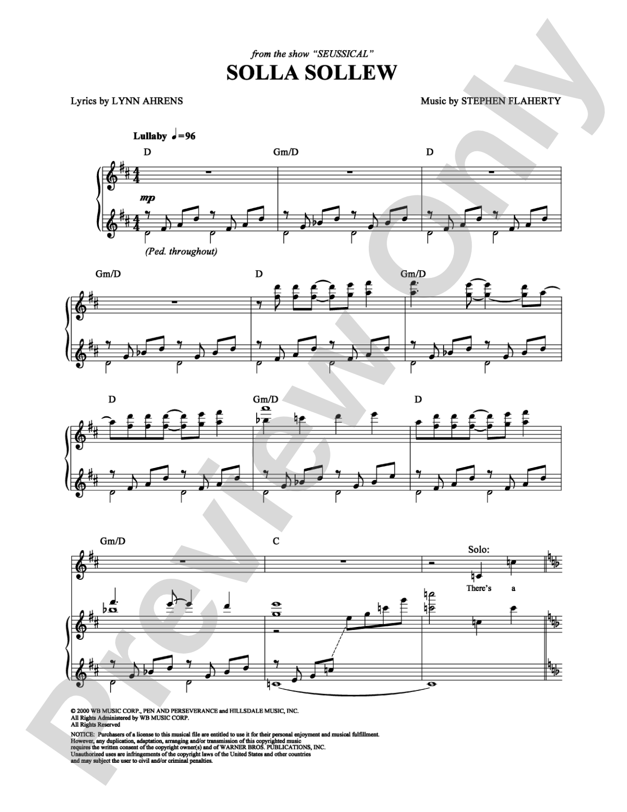 Solla Sollew: Piano/Vocal/Chords Digital Sheet Music