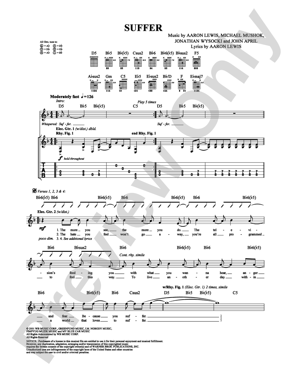 Suffer: Guitar TAB Digital Sheet Music