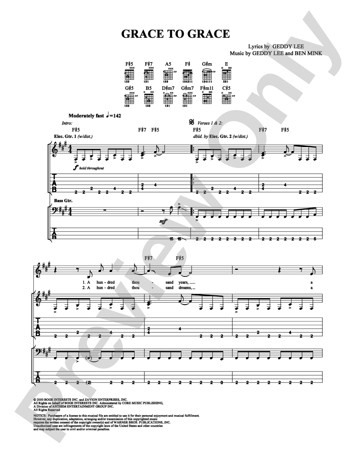 Grace to Grace: Guitar TAB Digital Sheet Music