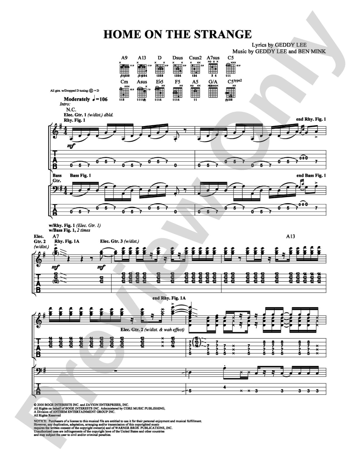 Home on the Strange: Guitar TAB Digital Sheet Music