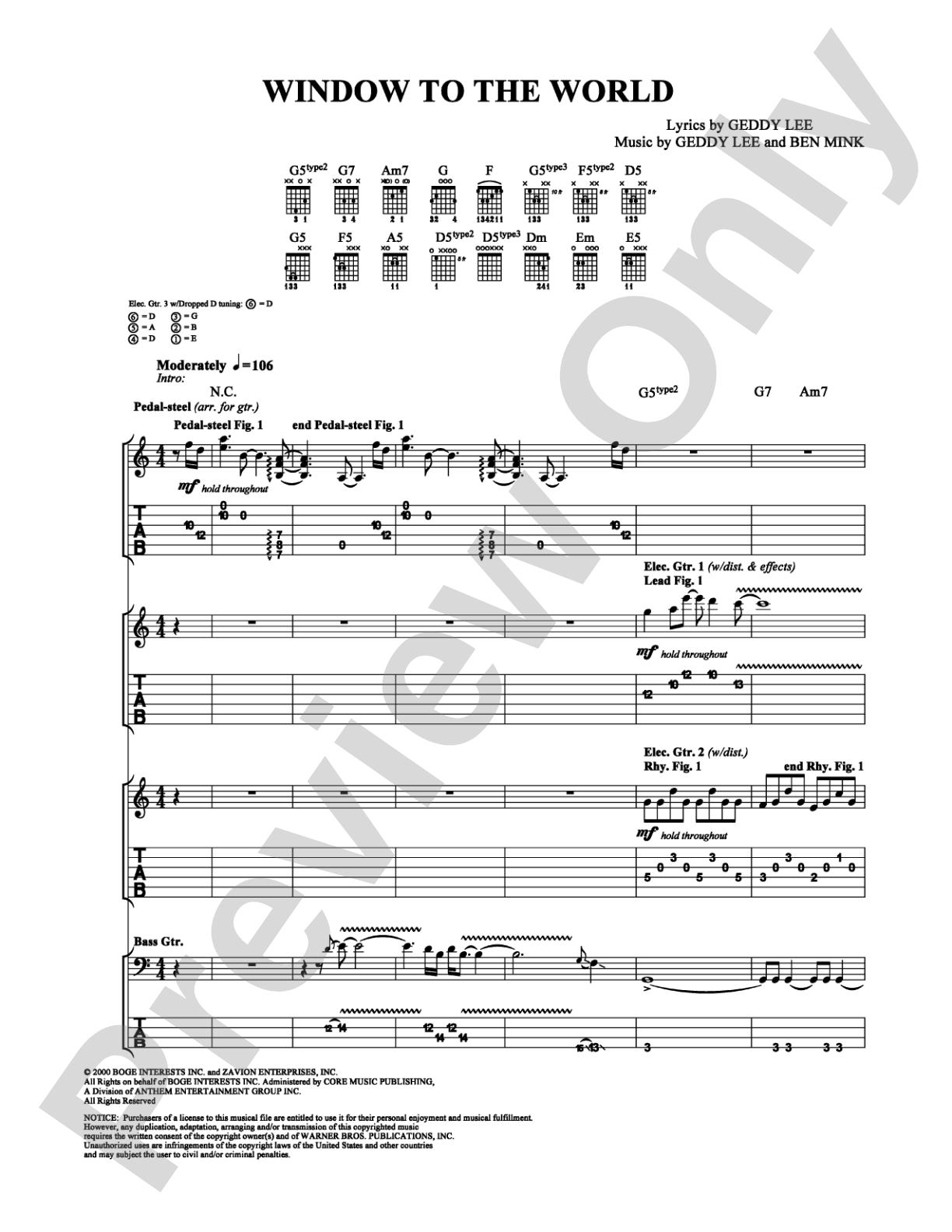 Window to the World: Guitar TAB Digital Sheet Music