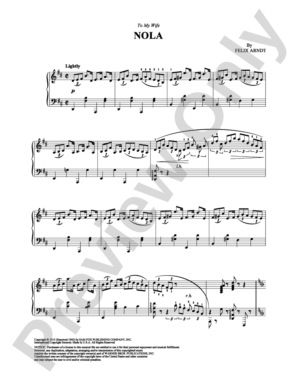 Nola: Piano Digital Sheet Music