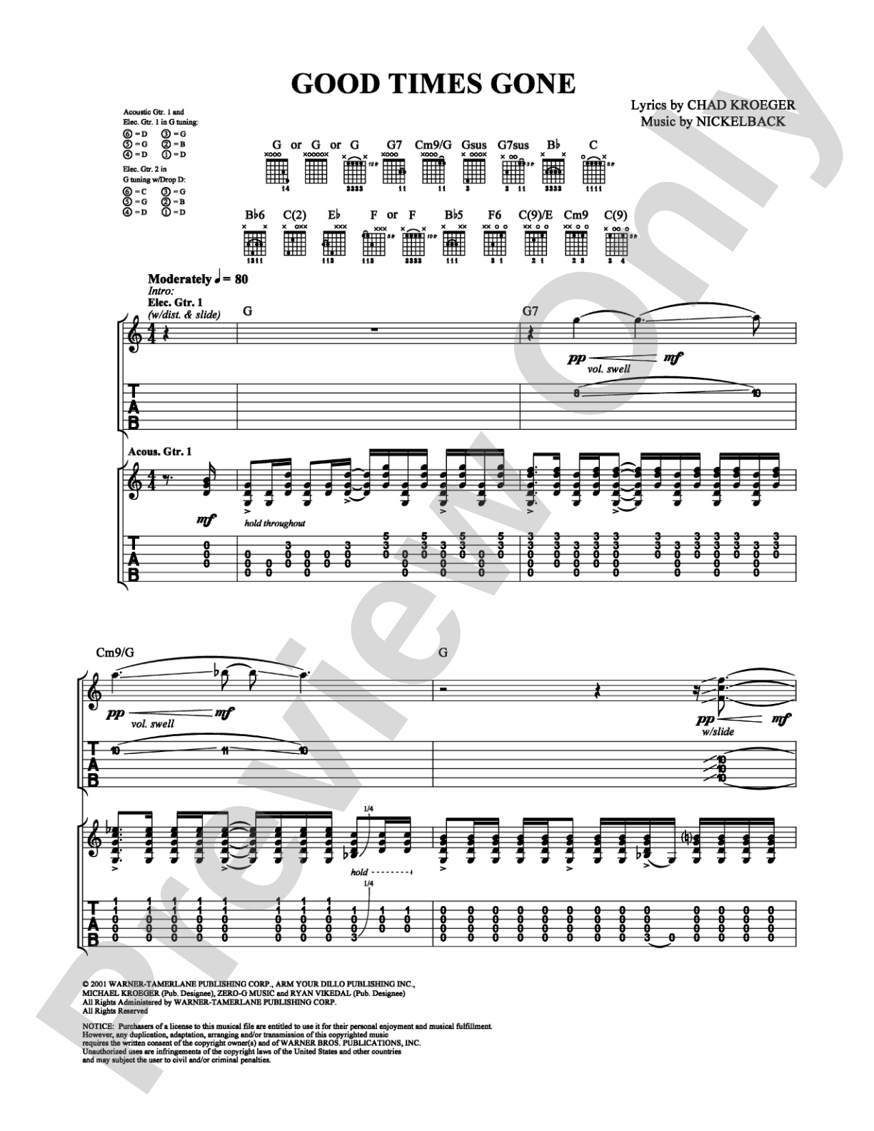 Good Times Gone: Guitar TAB Digital Sheet Music