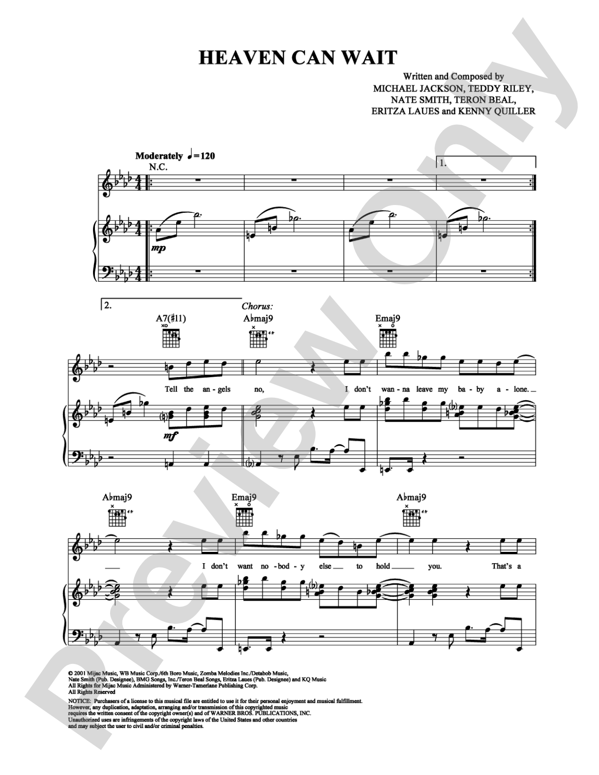 Heaven Can Wait: Piano/Vocal/Chords Digital Sheet Music