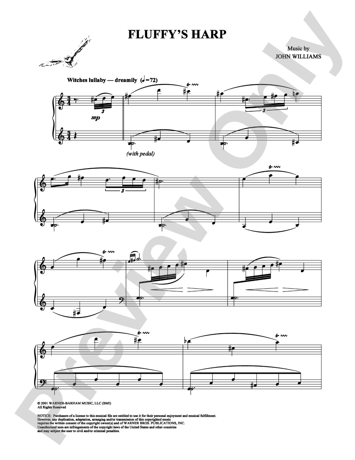 Fluffy's Harp: Piano Digital Sheet Music