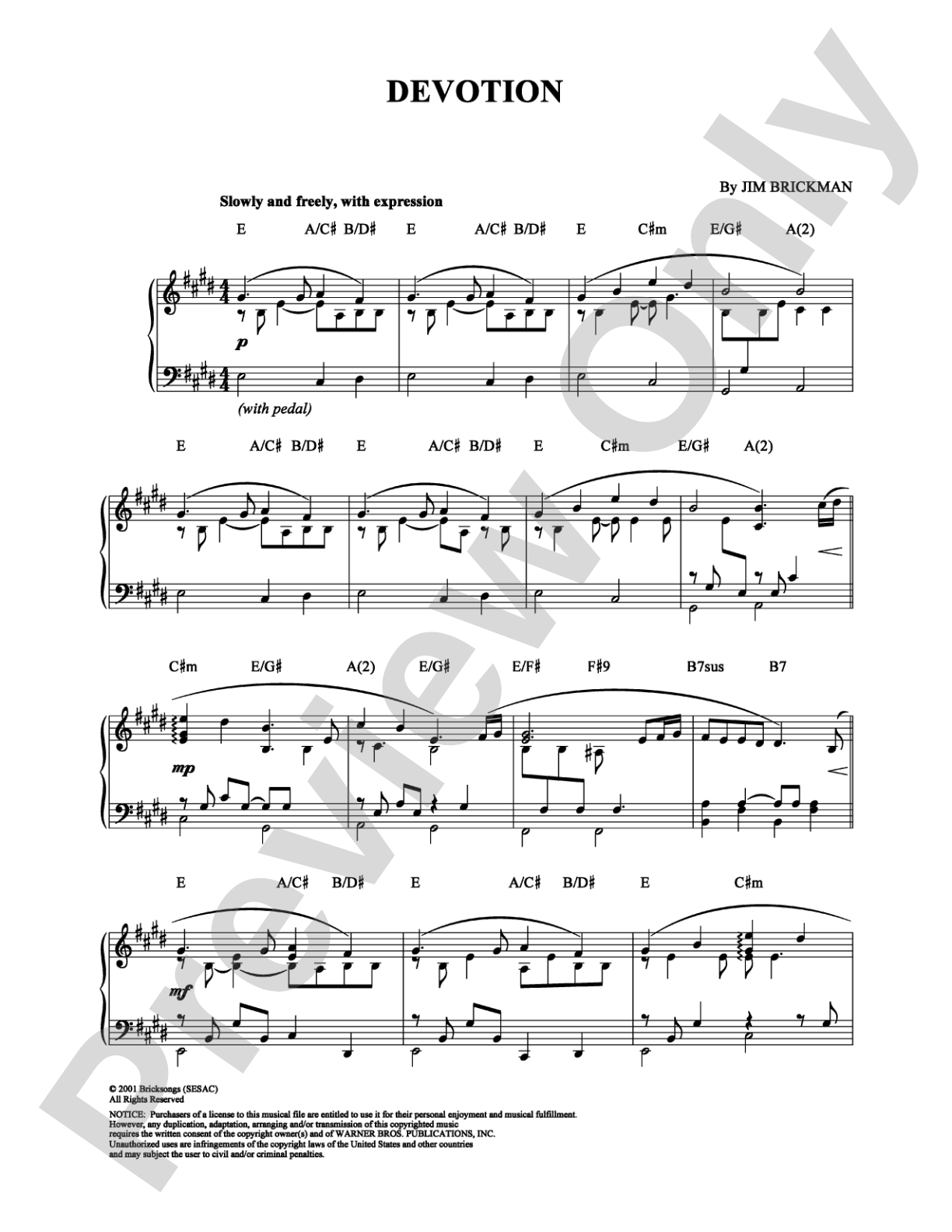 Devotion: Piano Digital Sheet Music