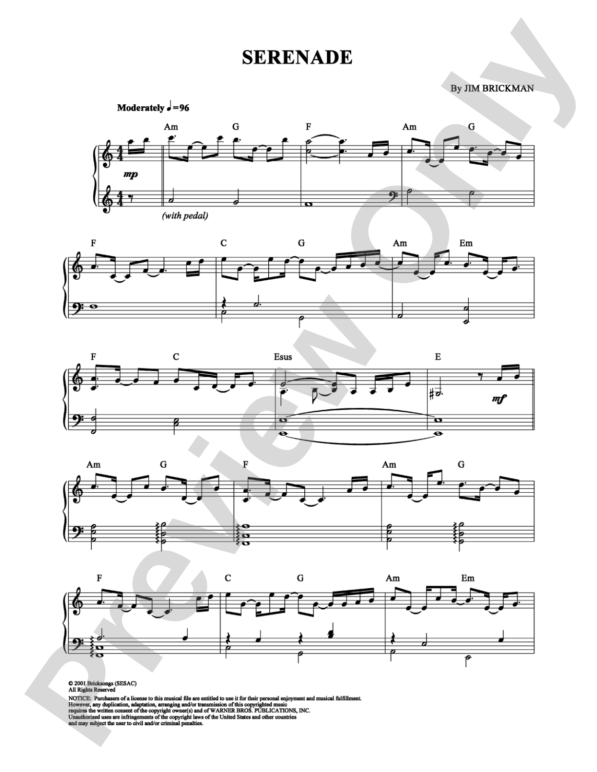Serenade: Piano Digital Sheet Music