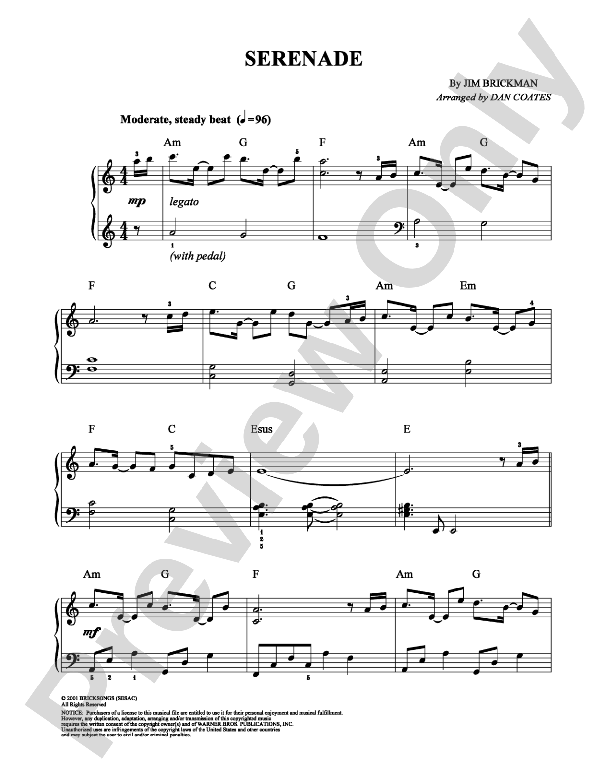 Serenade: Easy Piano Digital Sheet Music