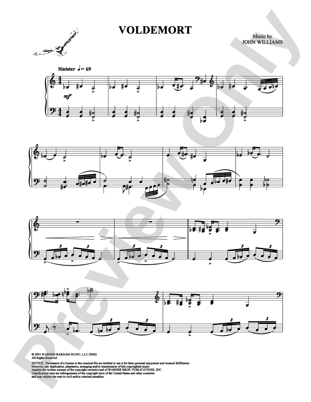 Voldemort: Piano Digital Sheet Music