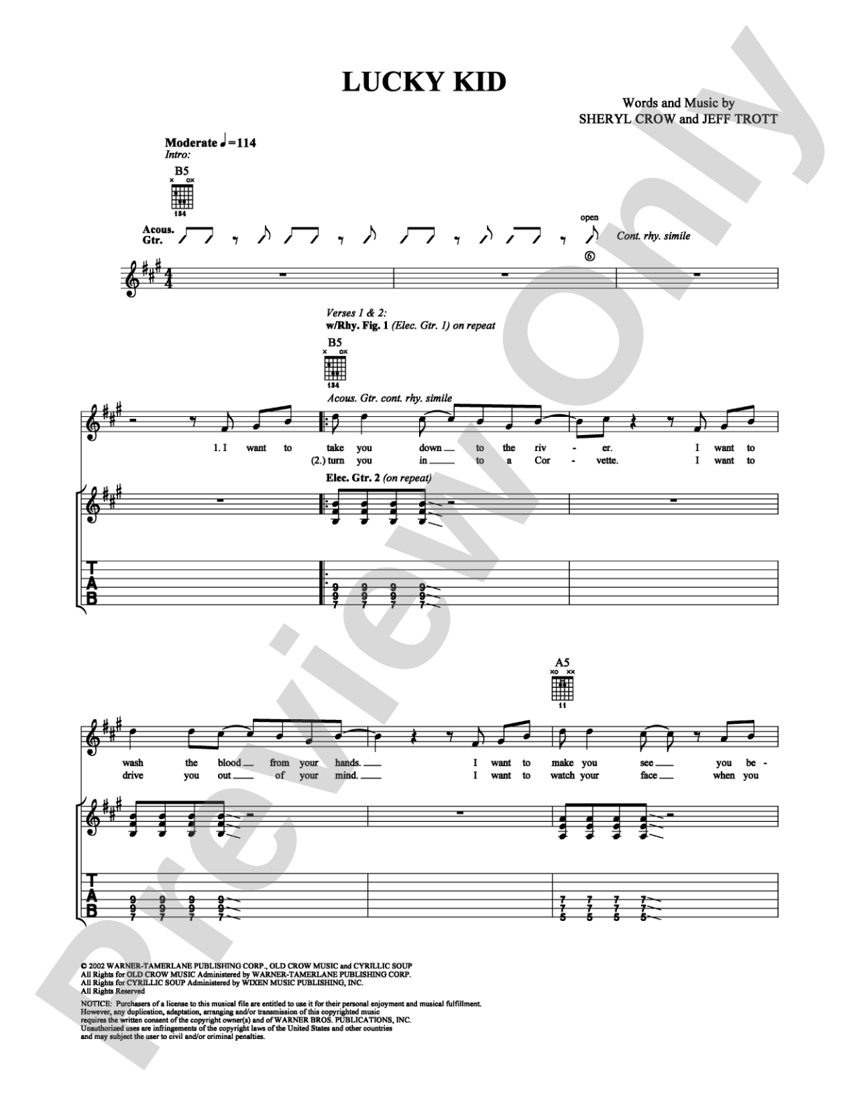 Lucky Kid: Guitar TAB Digital Sheet Music