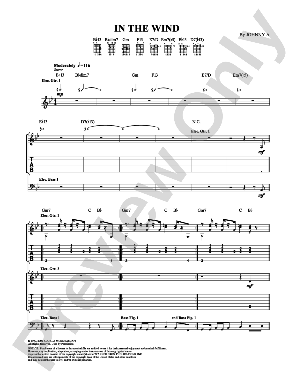 In the Wind: Guitar TAB Digital Sheet Music