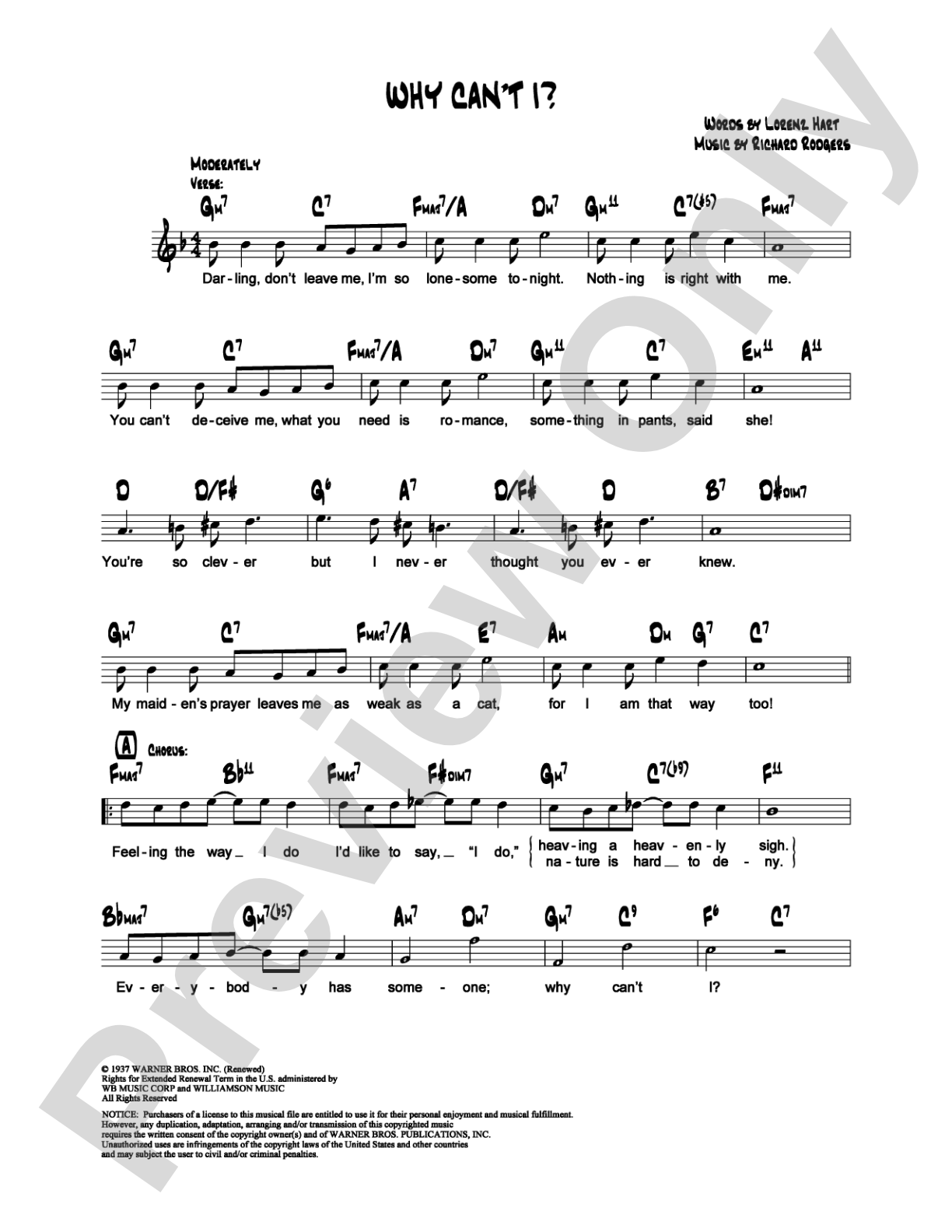 Why Can't I?: Lead Sheet Digital Sheet Music